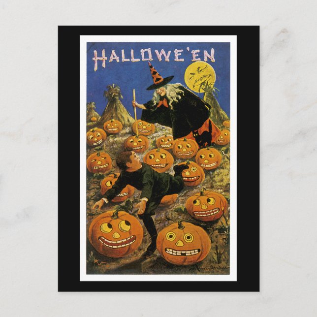Halloween Pumpkin Patch Nightmare Postcard (Front)