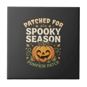 Halloween Pumpkin Patch Smile Ceramic Tile