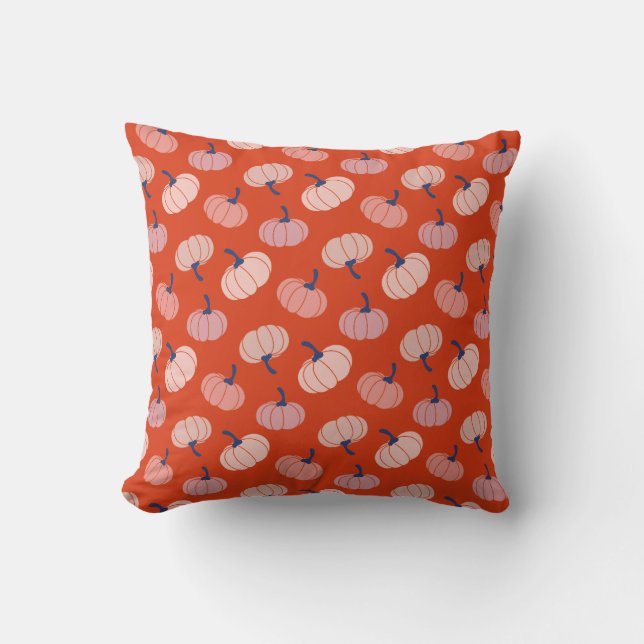 Halloween Pumpkin Pattern 6 Throw Pillow (Front)