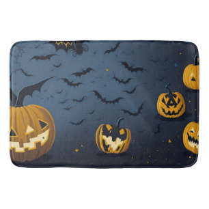 halloween pumpkin pattern bath mat