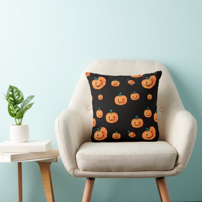 Halloween Pumpkin Pattern Cushion (Chair)