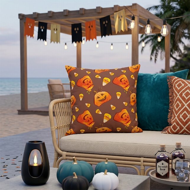 Halloween Pumpkin Pattern Cushion (Creator Uploaded)