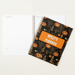 Halloween Pumpkin Pattern Dark Planner