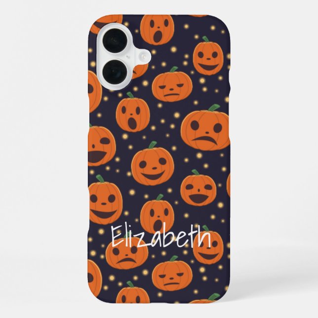 Halloween Pumpkin Pattern Jack O Lantern Custom Ca iPhone Case (Back)
