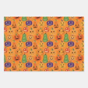 Halloween Pumpkin Pattern Wrapping Paper