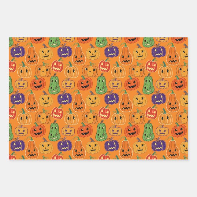 Halloween Pumpkin Pattern Wrapping Paper (Front)