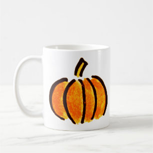 Halloween Pumpkin Pencil Drawing, Pumpkins Coffee Mug