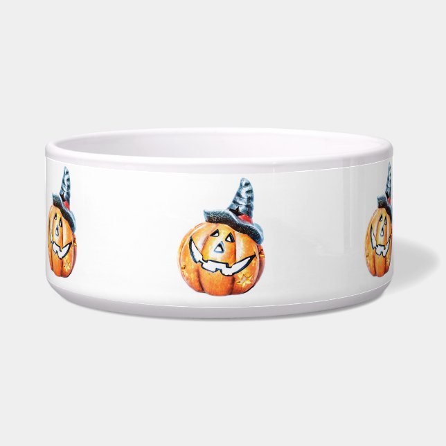 Halloween Pumpkin Pet Bowl (Front)