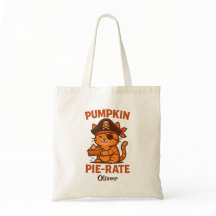 Halloween Pumpkin Pirate cat tote bag personalised