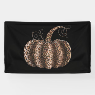 Halloween Pumpkin Plaid Leopard Fall Thanksgiving  Banner
