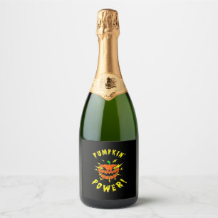 Halloween Pumpkin Power Sparkling Wine Label