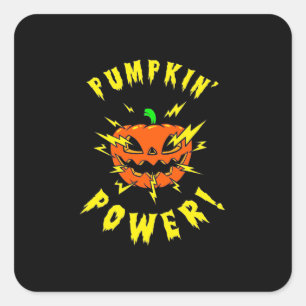 Halloween Pumpkin Power Square Sticker