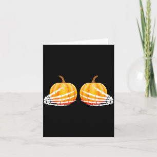 Halloween pumpkin pumpkin hand skeleton card