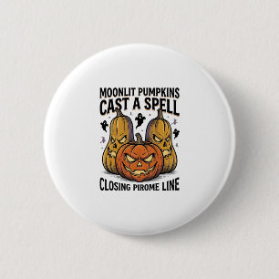 Halloween Pumpkin Quote Moonlit Jack O Lantern Eng 6 Cm Round Badge