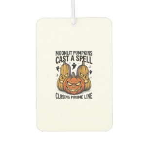 Halloween Pumpkin Quote Moonlit Jack O Lantern Eng Car Air Freshener