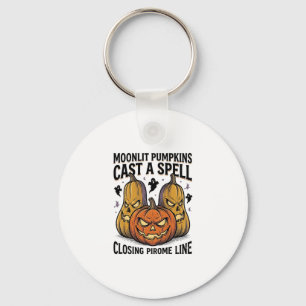 Halloween Pumpkin Quote Moonlit Jack O Lantern Eng Key Ring