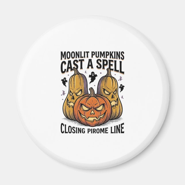 Halloween Pumpkin Quote Moonlit Jack O Lantern Eng Magnet (Front)