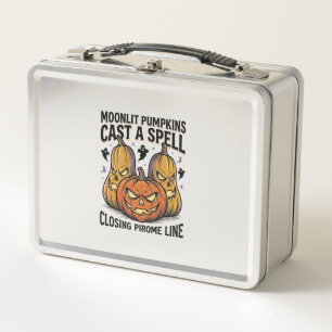 Halloween Pumpkin Quote Moonlit Jack O Lantern Eng Metal Lunch Box