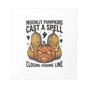 Halloween Pumpkin Quote Moonlit Jack O Lantern Eng Notepad