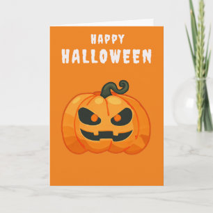 Halloween Pumpkin retro orange Card