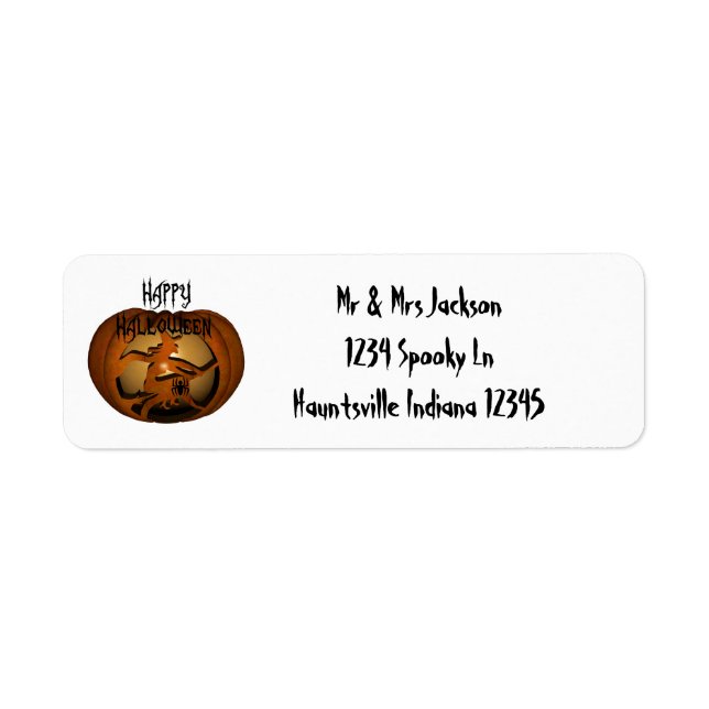 Halloween Pumpkin Return Address Label (Front)