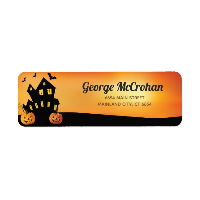 Halloween Pumpkin Return Address Return Address Label (Front)