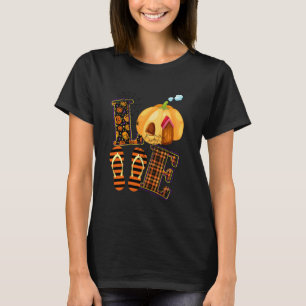 Halloween Pumpkin Sandals Orange Plaid Halloween C T-Shirt
