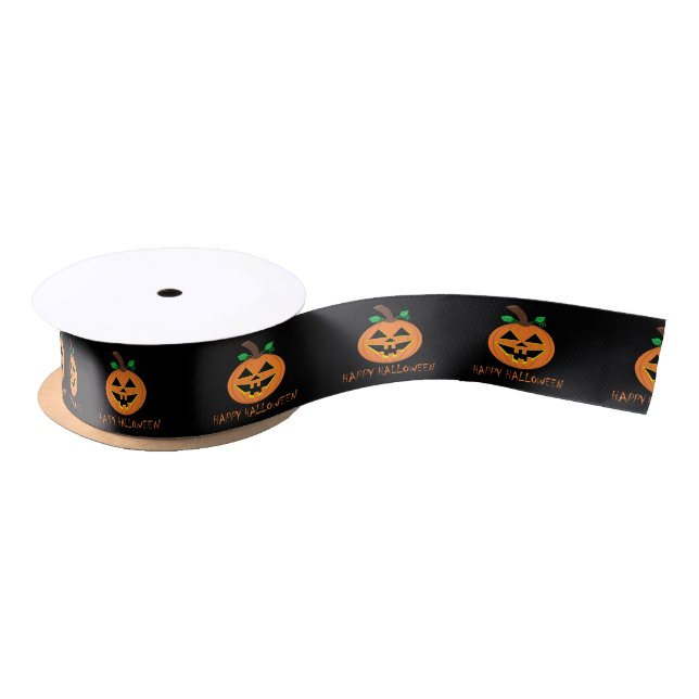 Halloween Pumpkin Satin Ribbon (Spool)