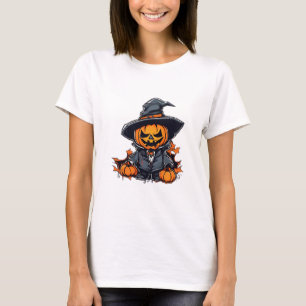 Halloween Pumpkin Scarecrow Adorable Fall Decor T-Shirt