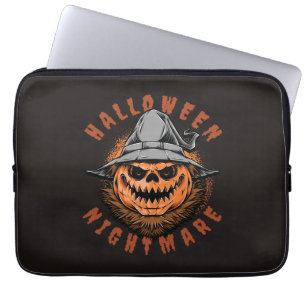 Halloween Pumpkin Scarecrow Design Laptop Sleeve