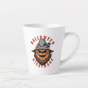 Halloween Pumpkin Scarecrow Design Latte Mug