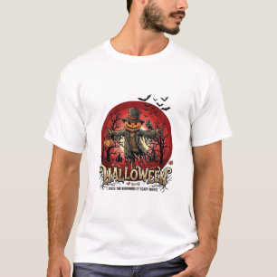 Halloween Pumpkin Scarecrow Raven Bats_1 T-Shirt