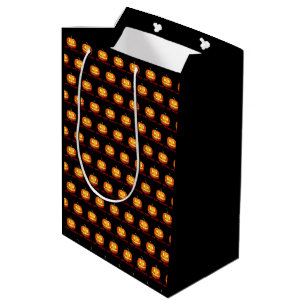 Halloween Pumpkin Scary Cute Pattern Orange Fall Medium Gift Bag