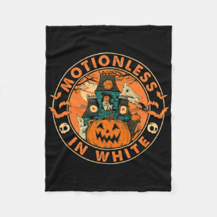 Halloween Pumpkin Scary Fun Motionlesses In White  Fleece Blanket