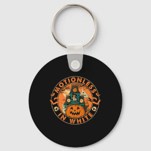 Halloween Pumpkin Scary Fun Motionlesses In White Key Ring