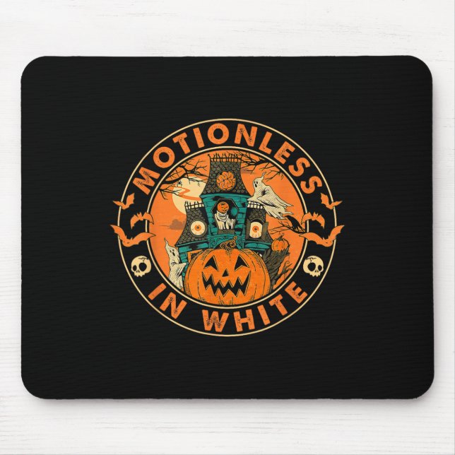 Halloween Pumpkin Scary Funny Motionlesses In Whit Mouse Pad (Front)