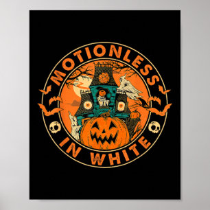 Halloween Pumpkin Scary Funny Motionlesses In Whit Poster