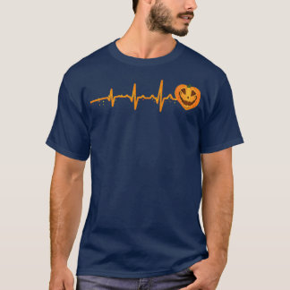 Halloween Pumpkin Scary Halloween Heartbeat Spooky T-Shirt