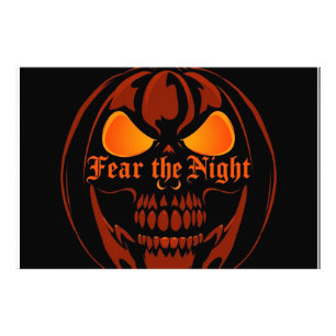 Halloween pumpkin, Scary pumpkin, Fear the night Photo Print