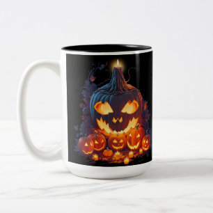 Halloween Pumpkin Scary story Two-Tone Coffee Mug