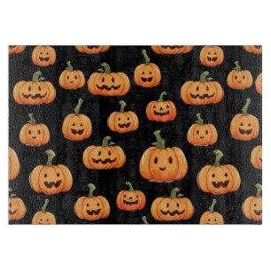 Halloween Pumpkin Seamless Pattern Cutting Board