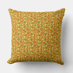 Halloween Pumpkin Seeds Orange Beige Green Cushion