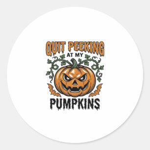 Halloween Pumpkin Shirt Vintage Engraving Joke_1 Classic Round Sticker