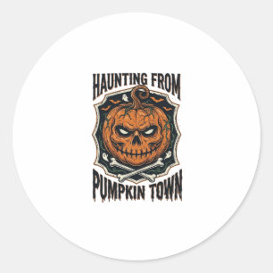 Halloween Pumpkin Shirt Vintage Jack O Lantern Tow Classic Round Sticker