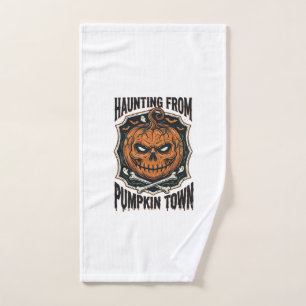 Halloween Pumpkin Shirt Vintage Jack O Lantern Tow Hand Towel