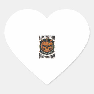 Halloween Pumpkin Shirt Vintage Jack O Lantern Tow Heart Sticker