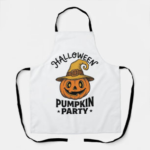 Halloween Pumpkin Shirt Vintage Witch Hat Fun_1 Apron