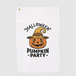 Halloween Pumpkin Shirt Vintage Witch Hat Fun_1 Golf Towel