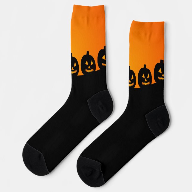 Halloween Pumpkin Silhouettes Socks (Left)