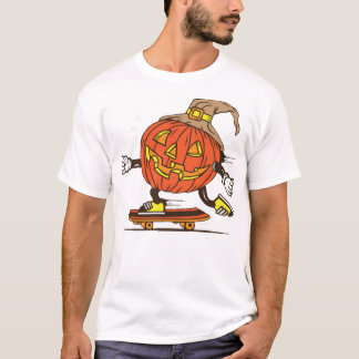 Halloween pumpkin skater skateboard T-Shirt